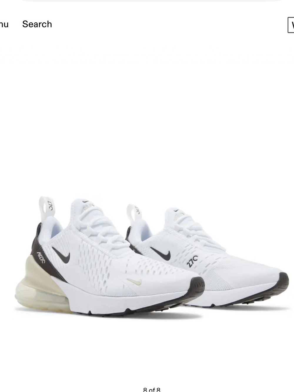 Nike Air Max 270 white and black sneakers shoes